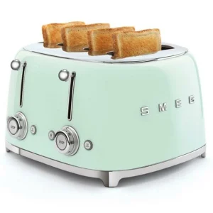 Meilleur prix 🔥 Smeg 50’s Retro Style 4 Tranches De Grille-pain Vert Pastel – Grille-pain 👏 6